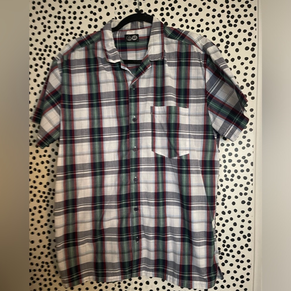 Cheap Monday Short-Sleeve Plaid Button-Down Shirt